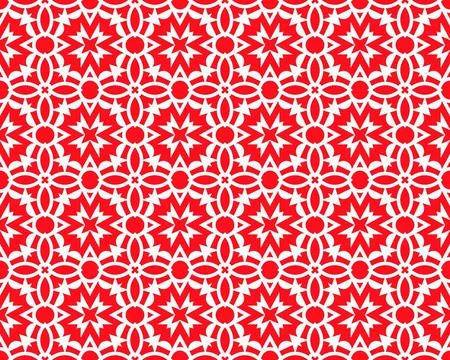 Abstract Red seamless repeat pattern flat style Ornament geometric squares desig Stock Illustration