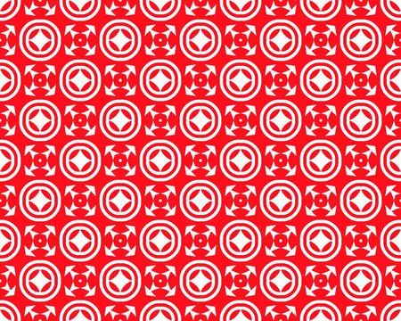Abstract Red seamless repeat pattern flat style Ornament geometric squares desig Illustrazione stock