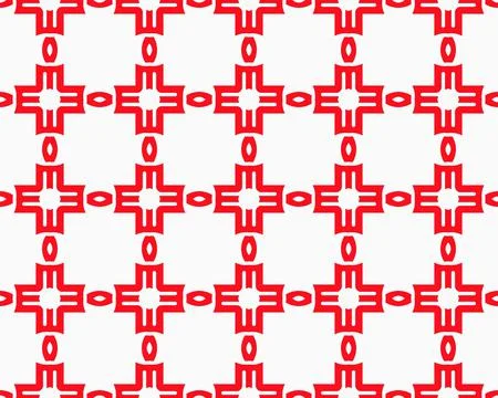 Abstract Red seamless repeat pattern flat style Ornament geometric squares desig Foto stock