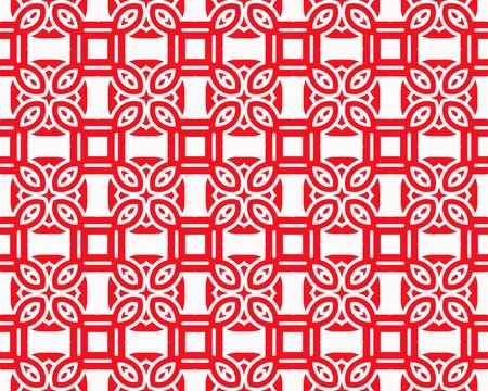 Abstract Red seamless repeat pattern flat style Ornament geometric squares desig Foto stock
