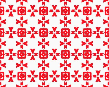 Abstract Red seamless repeat pattern flat style Ornament geometric squares desig Foto stock