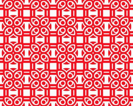 Abstract Red seamless repeat pattern flat style Ornament geometric squares desig Foto stock