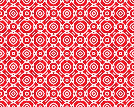 Abstract Red seamless repeat pattern flat style Ornament geometric squares desig Foto stock