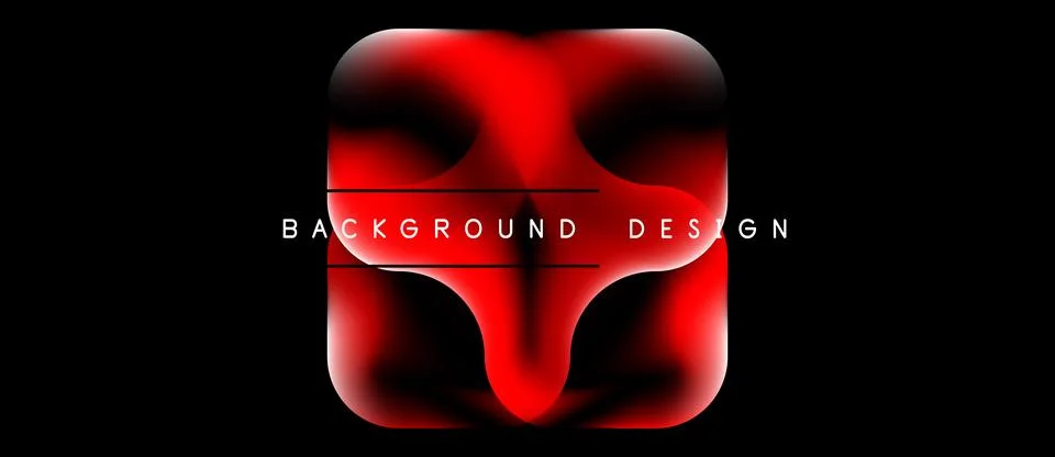 Abstract red shape dominates black background. Fluid design evokes energy, Stock Illustration