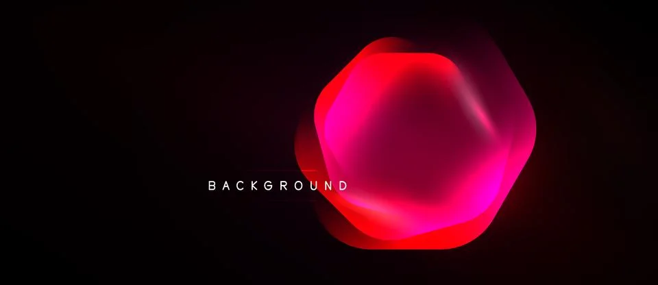 Abstract red shape dominates dark background. Gradient effect creates glowing Stock Illustration