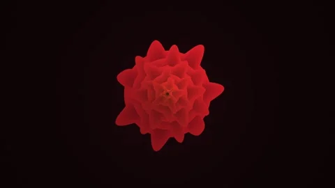 Abstract red shape floating in dark space Stock Footage 339018692