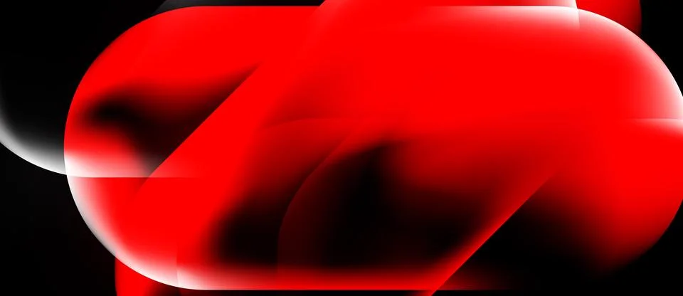 Abstract red shape, flowing curves, soft gradients, bright highlights, dark Illustrazione stock