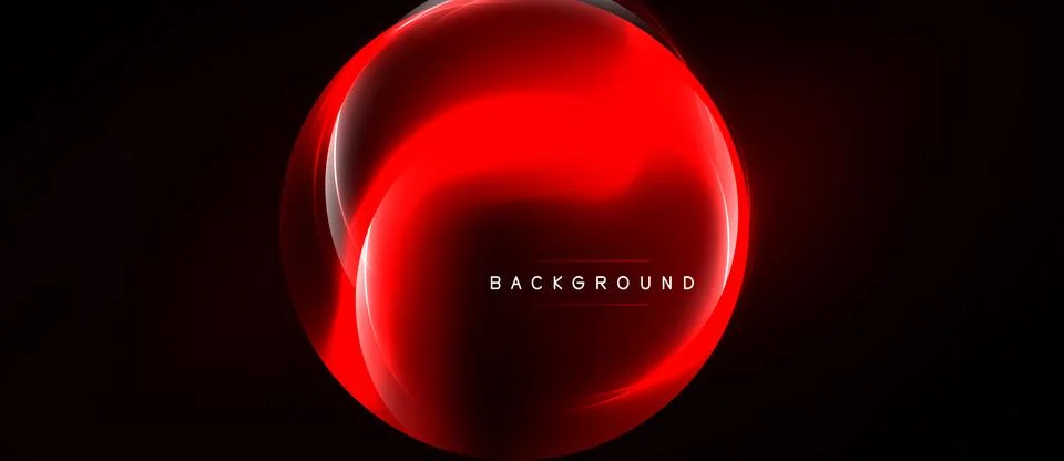 Abstract red shape glows against black backdrop. Dynamic fluid form suggests Illustrazione stock