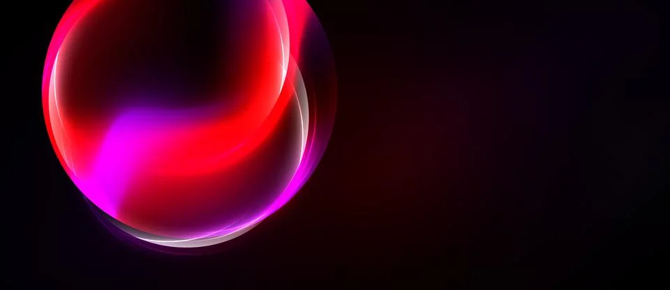 Abstract red shape glows against dark background. Smooth curves create dynami Stock Illustration