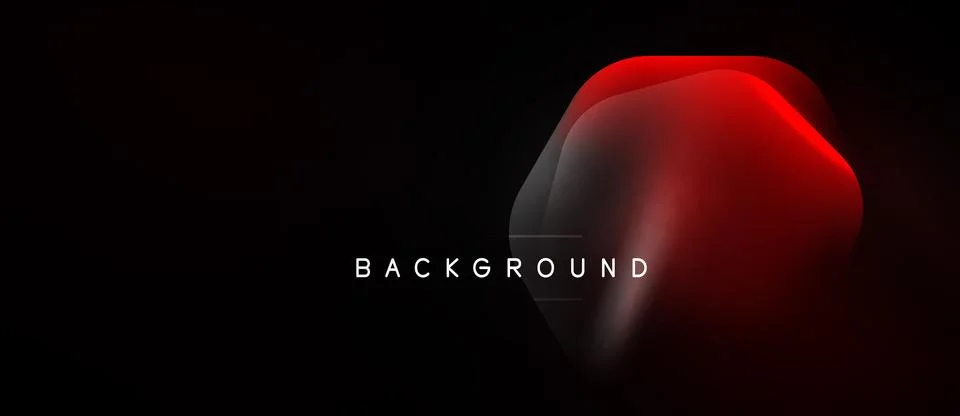Abstract red shape over black background. Gradient effect creates depth, mode Stock Illustration