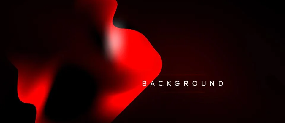Abstract red shape over black background. Modern design, dynamic flow, simple Illustrazione stock