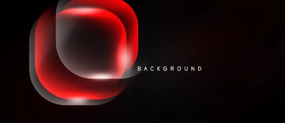 Abstract red shape over black background. Gradient effect creates glowing, Illustrazione stock