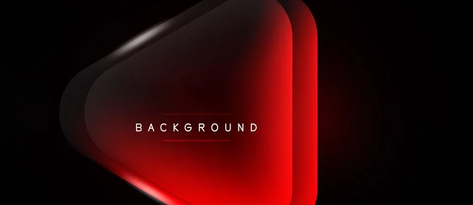 Abstract red shape over black background. Glossy effect creates depth, modern Stock Illustration