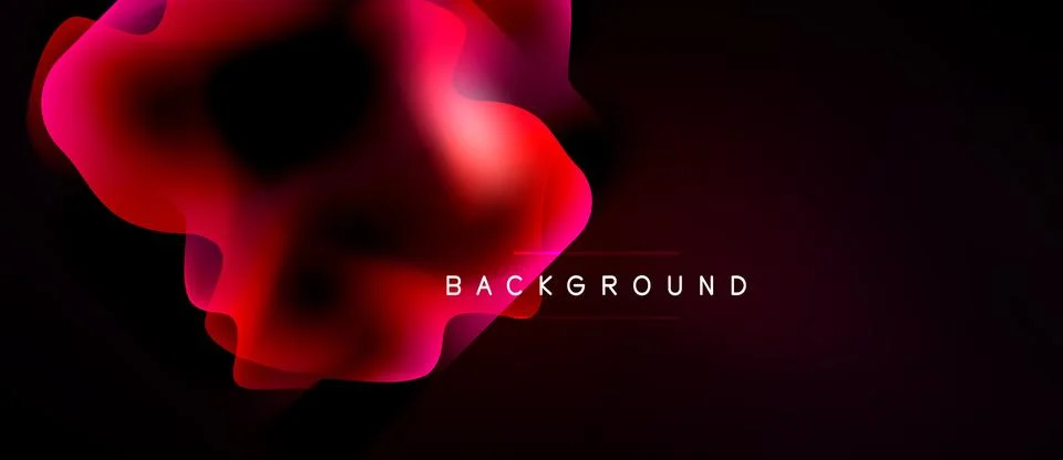 Abstract red shape over black background. Smooth gradients create dynamic v.. Illustrazione stock