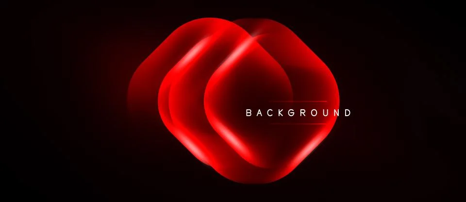 Abstract red shape over black background. Modern design with glowing effect, Stock Illustration