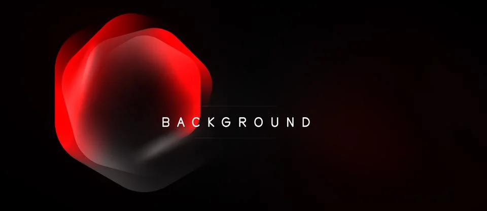 Abstract red shape over black background. Gradient effect creates dynamic v.. Stock Illustration