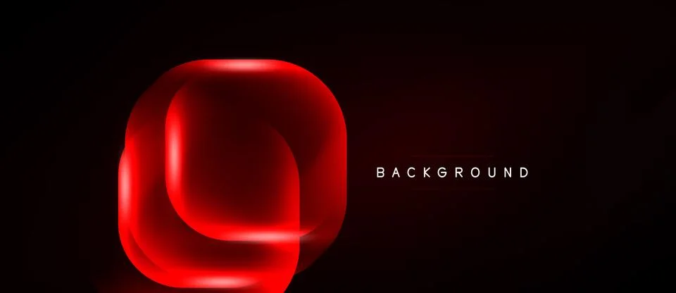 Abstract red shape over black background. Gradient effect creates layered Illustrazione stock