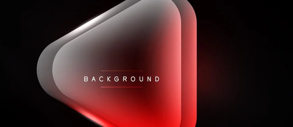 Abstract red shape over black background. Gradient effect creates depth, mode Ilustração Stock