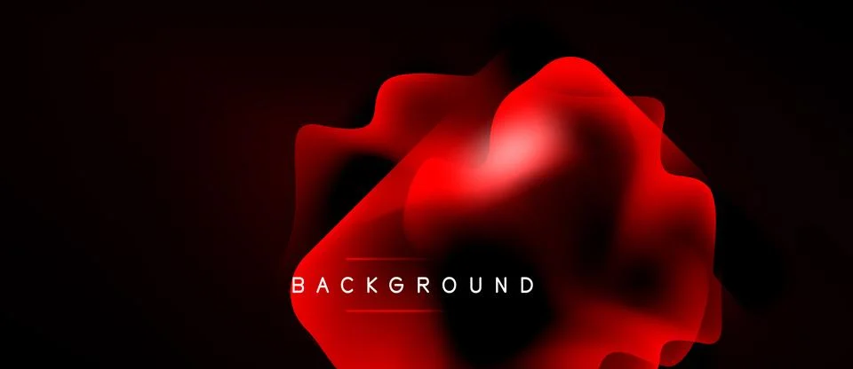 Abstract red shape over black background. Fluid forms create dynamic visual Stock Illustration