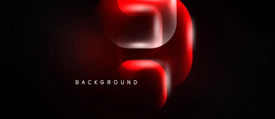 Abstract red shape resembling number three. Dark background provides strong Stock Illustration