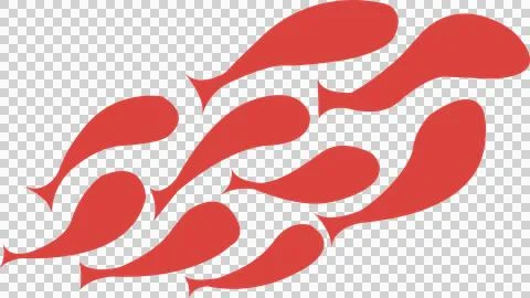 Abstract red shapes are flowing in flat vector design, evoking flames on Stock Illustration