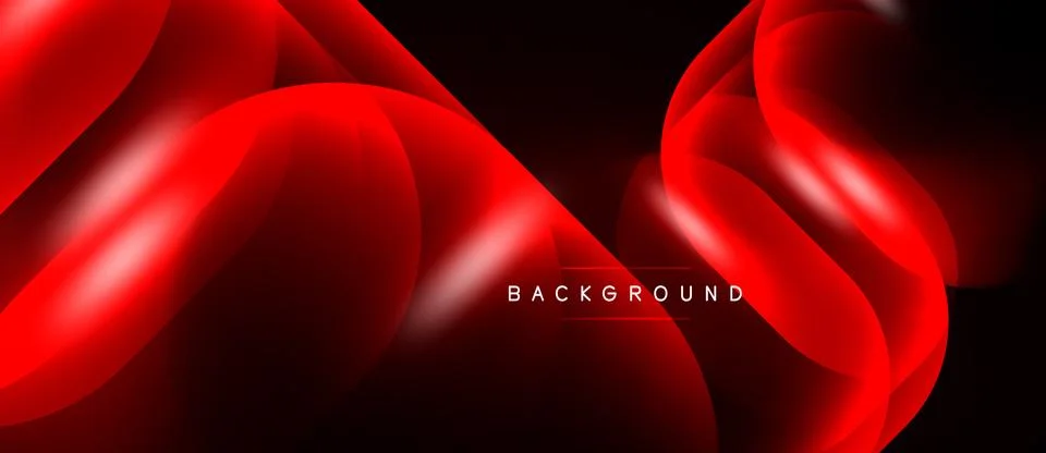 Abstract red shapes flow, creating dynamic background. Glossy curves suggest Stock Illustration