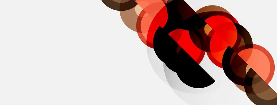 Abstract red shapes form twisting chain. Minimalist design, clean lines, mode Illustrazione stock