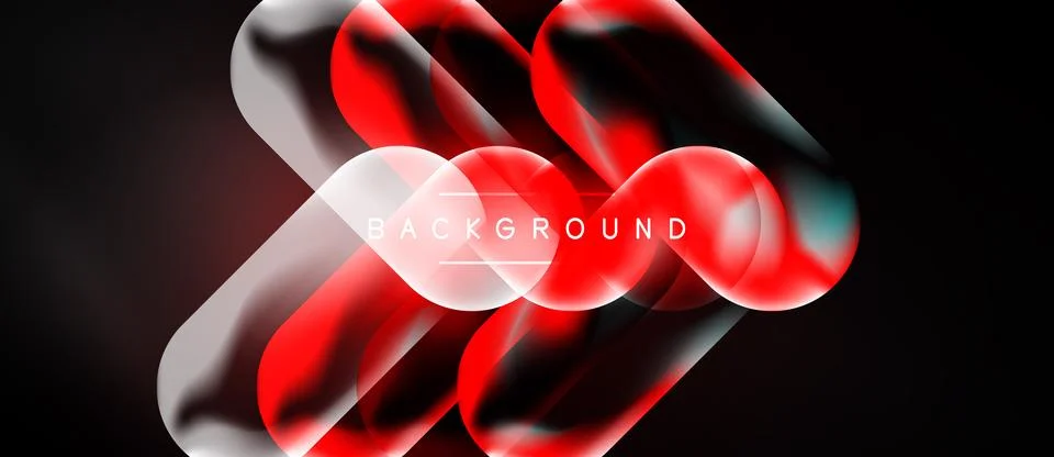 Abstract red shapes overlap, creating dynamic visual effect. Dark background Stock Illustration