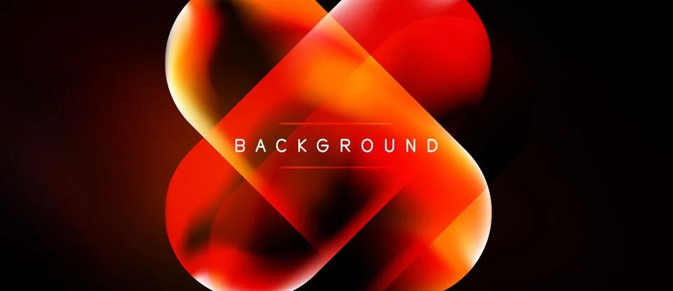 Abstract red shapes overlap, creating dynamic visual effect. Dark background Stock Illustration