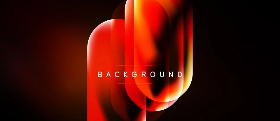 Abstract red shapes overlap, creating dynamic visual effect. Dark background Stock Illustration