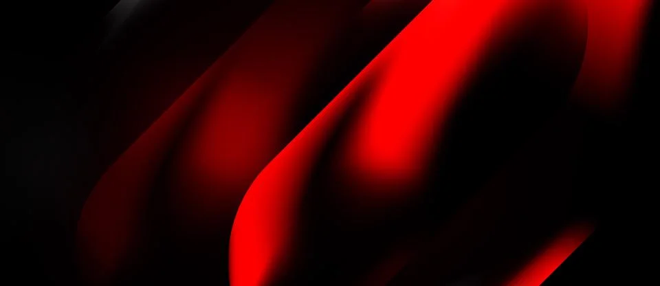 Abstract red shapes overlap dark background. Smooth curves create dynamic v.. Stock Illustration
