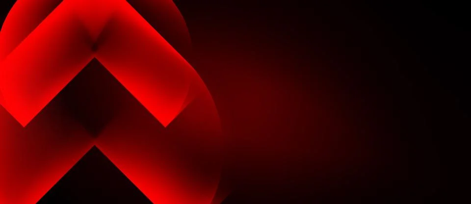 Abstract red shapes overlap dark background. Minimalist design evokes energy, Stock Illustration