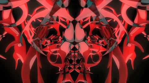 Abstract Red Shiny Organic Forms Animation Loop HD Video stock 24803220