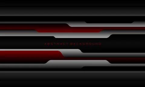 Abstract red silver grey cyber geometric line overlap layer design modern luxury Stock Illustration