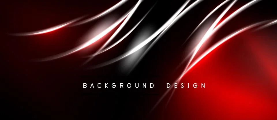 Abstract red, silver lines create dynamic background. Modern design features Stock Illustration