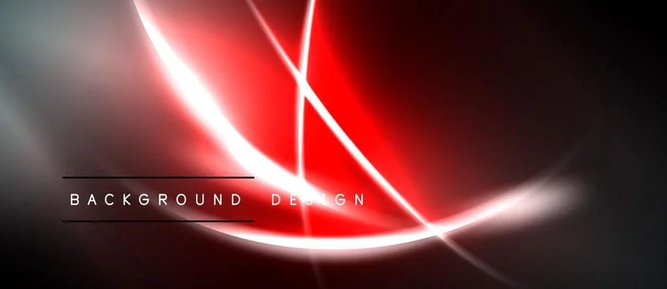 Abstract red, silver lines over black background. Dynamic energy flows create 스톡 일러스트