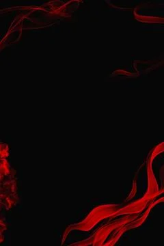 Abstract Red Smoke and Wave Frame on Black Background Stock Illustration