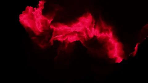 Abstract red smoke cloud swirling on black background, cinematic ink effect Stock Footage 333164333