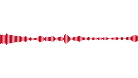 Abstract Red Sound Waveform Visualizer on White Background Stock Footage 346490691