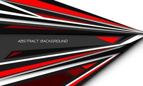 Abstract red speed black shadow grey direction geometric on grey design Stock Illustration