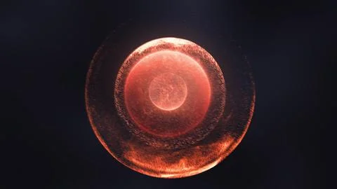 Abstract red sphere formed by swirling glowing particles Stockillustratie