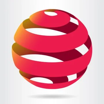 Abstract red sphere icon Stock Illustration