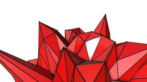 Abstract red spherical figure is deformed. 3D rendering Stock Footage 94353663