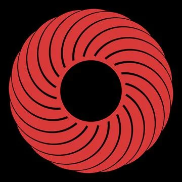 Abstract Red Spiral Circular Geometric Shape Vector Design Stock Illustration
