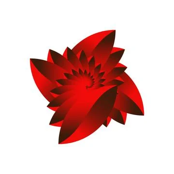 Abstract Red Spiral Flower Vortex Digital Art Illustrazione stock