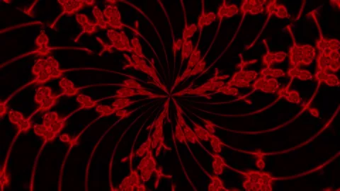 Abstract Red Spiral Pattern with Neon Glow Effect for Digital Art Background Stock Footage 337226817