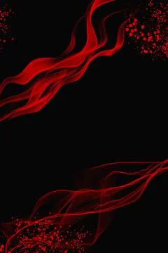 Abstract Red Splatter and Wave Background on Black Stock Illustration