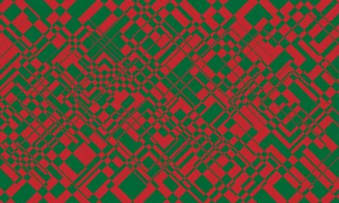 Abstract red square with green colored background. Stock Illustration