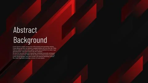 Abstract red square shape effect with black background cover graphic Stock Illustration