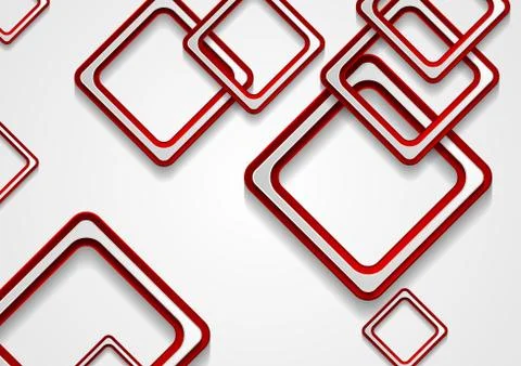 Abstract red squares tech corporate background Stock Illustration